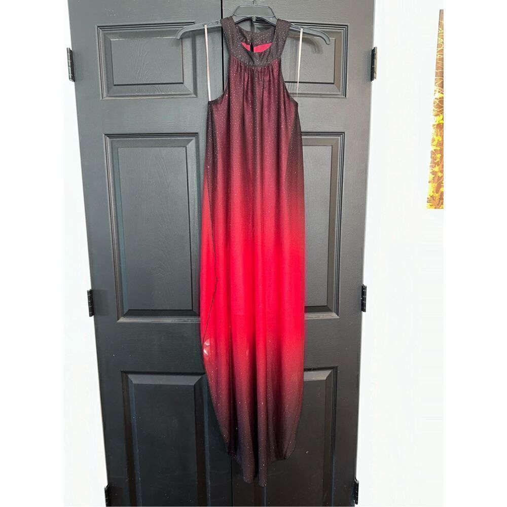Venus Red/black ombré Glittering Dress